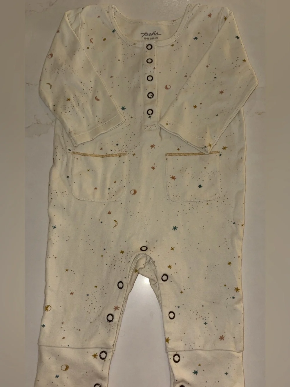 Pehr Cream Star & Moon One-Piece